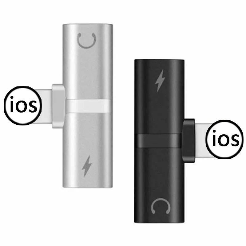 Двойной 2 в 1 для Lightning адаптер зарядки iPhone 8 Plus X IOS 10 11 12 зарядное устройство