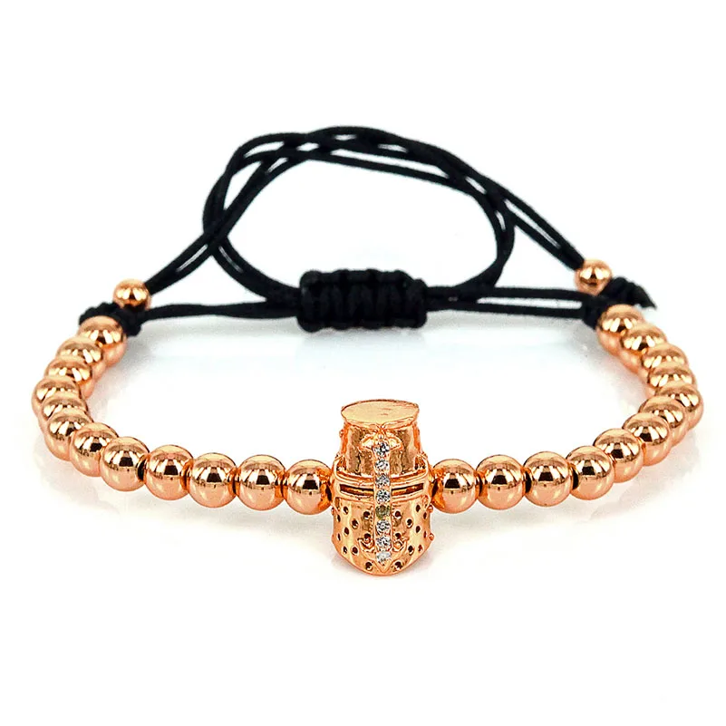 Anil Arjandas Мужские браслеты 24K Золото Микро Пейв CZ Бусины Оберег Спартанский Шлем для Женщин Пульсерас Мужер он.