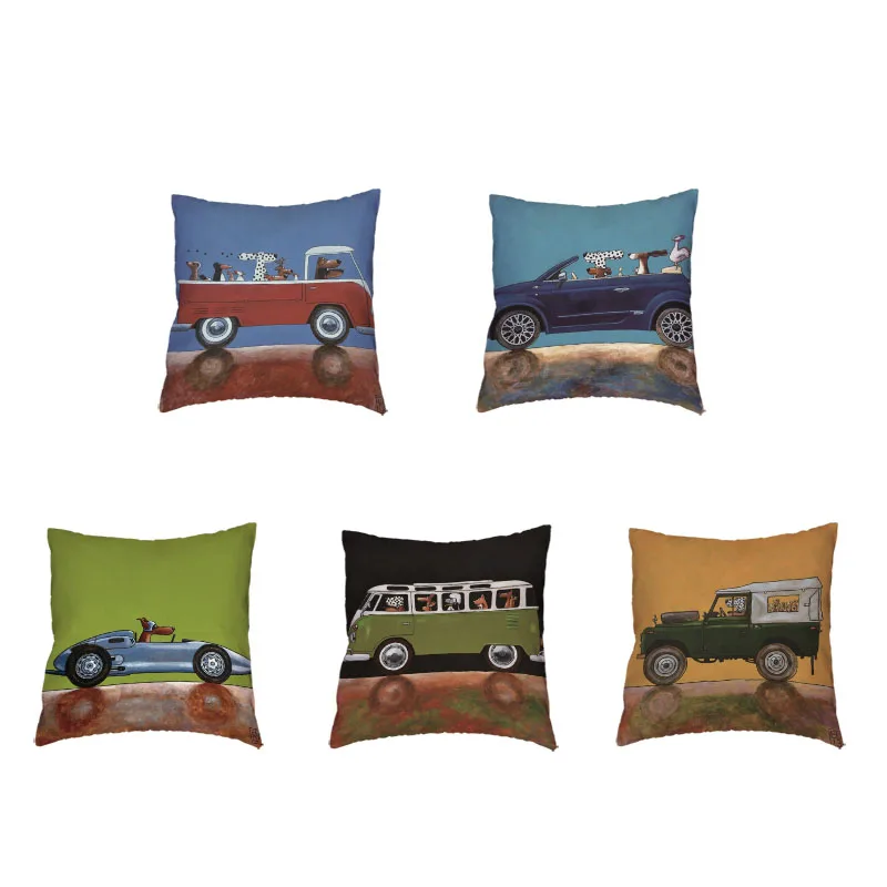 Модный чехол из полиэстера с изображением собаки для вождения персиковая кожа