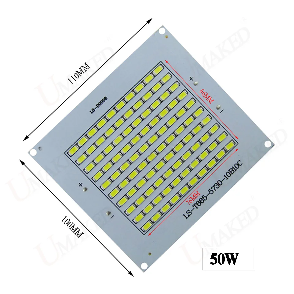 Светодиодный прожектор 2 шт. 220 В перем. Тока pcb + драйвер 50 Вт 5500лм SMD5730|floodlight 50w|50w