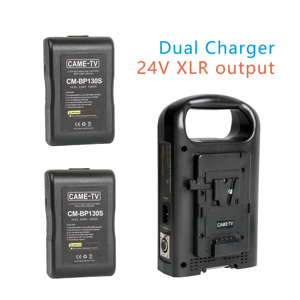 CAME TV V Mount зарядное устройство 24В XLR выход с двумя 130 ватт компактными