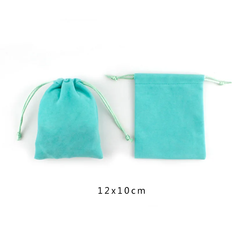 

3pcs/LOT Lake Blue Jewelry Packing Velvet Drawstring Bag 5x7 7x9 10X12cm Packaging Display Bags Gift Wedding Candy Bags Pouches