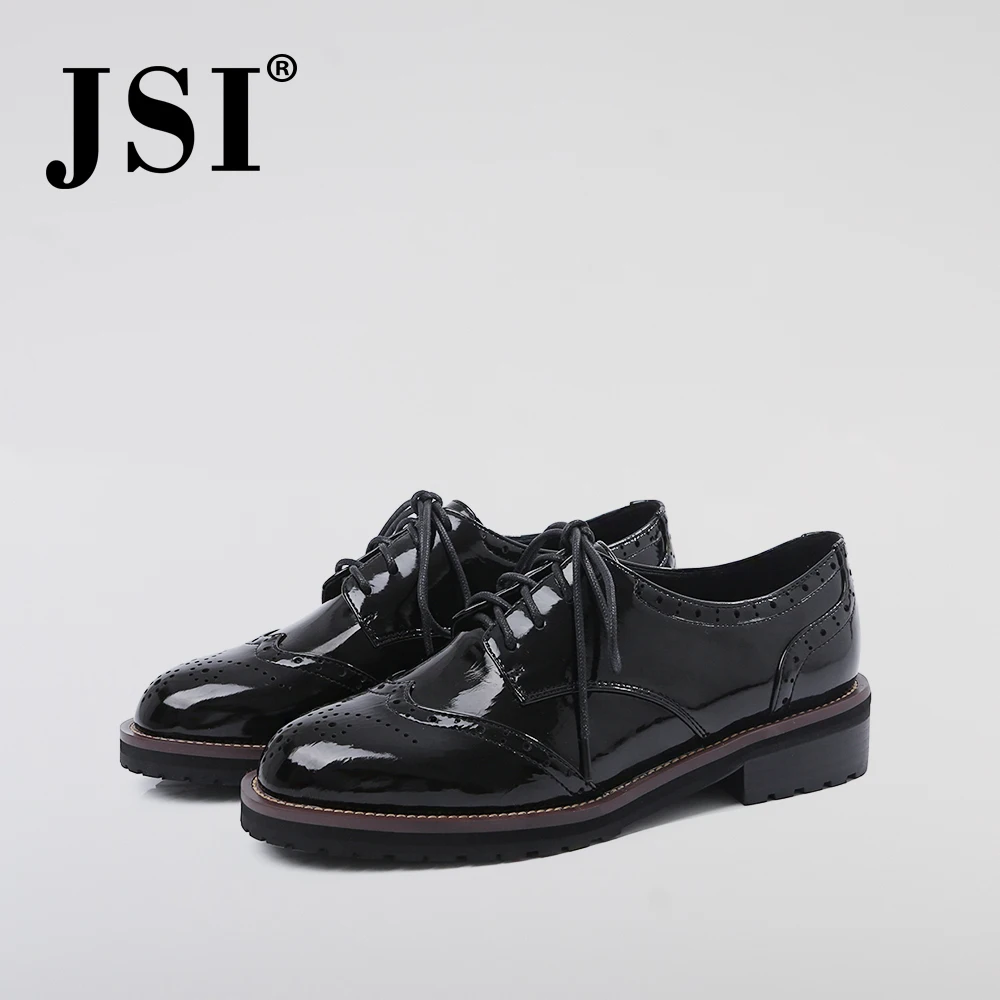 JSI/Новые весенние повседневные женские туфли на плоской подошве со шнуровкой