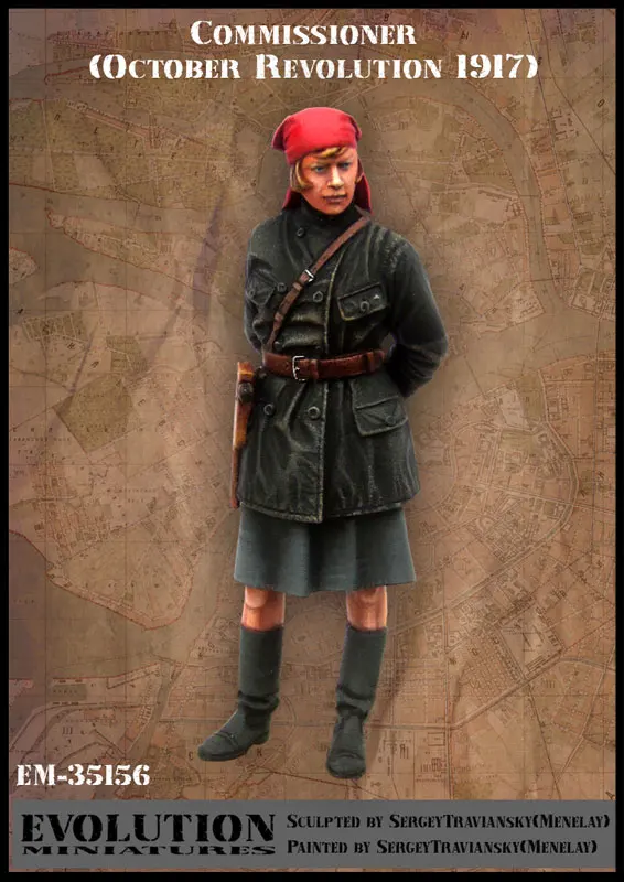 1/35 Woman commissar 1917 полимерная модель солдата GK военная тема первой мировой войны
