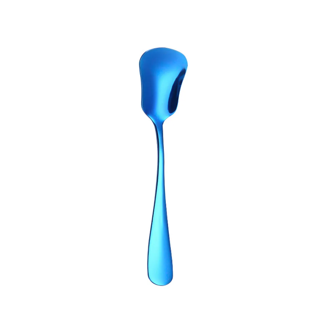 blue Красочные ложки с ручкой, ложки, столовые приборы, инструменты для мороженого, для питья, кухонные гаджеты, чайные ложки, кофейные инструменты для реативного моделирования, кухонные инструменты - Цвет: blue