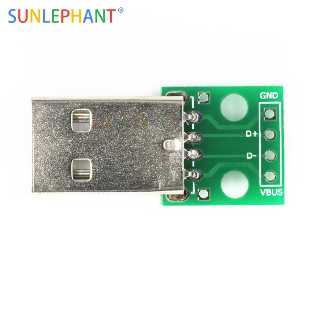 1 шт. USB разъемы папа для DIP адаптер пластина конвертер 4 Pin 2 54 мм PCB