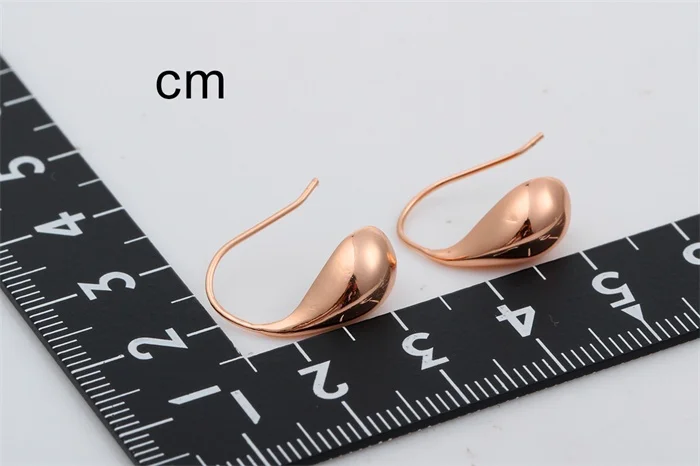 Розовое золото Цвет простой маленький Teardrop Мотаться мини Висячие серьги для Для