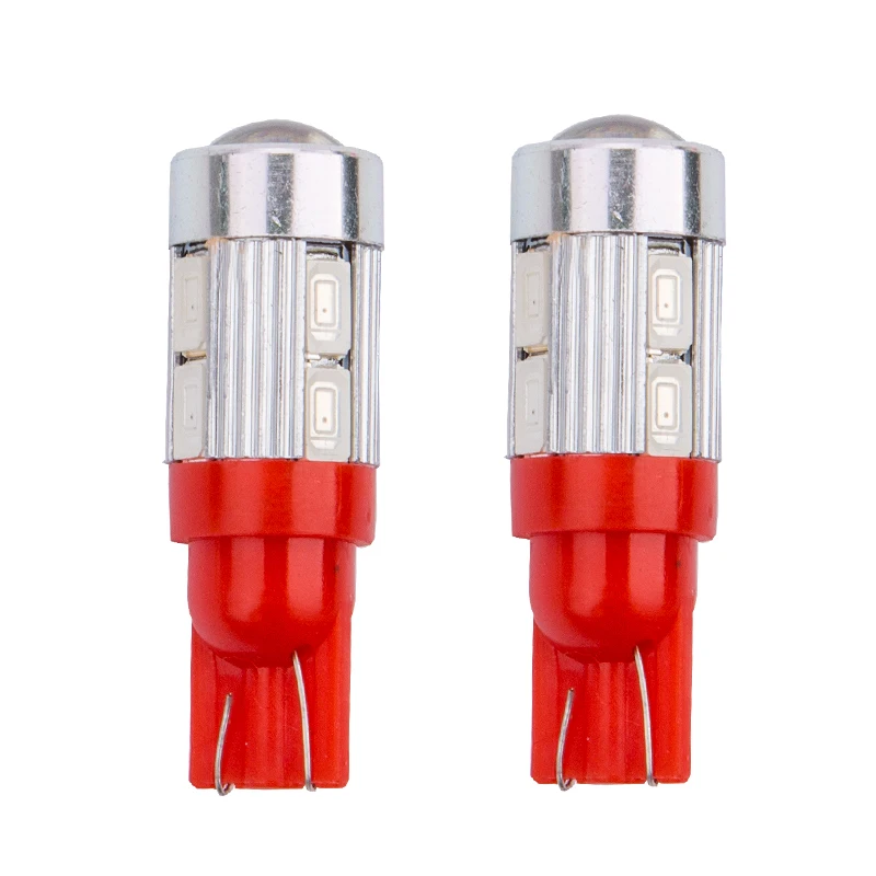 10 шт. T10 светодиодный W5W 168 194 10SMD без Ошибок клиновидный светильник боковые