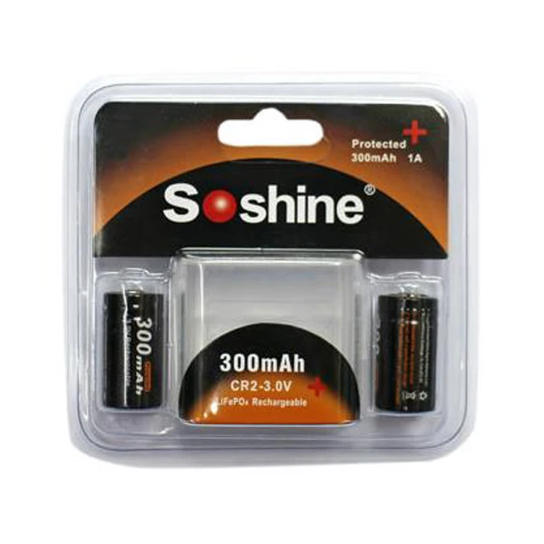 Soshine lifepo4 RCR123 CR2 16340 Батарея быстрого Зарядное устройство с 2 шт. 300 мАч 3.0 В