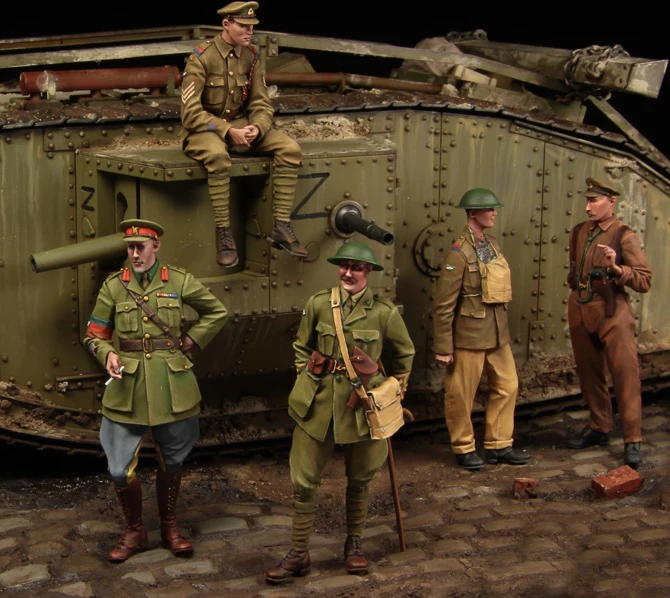 [Tuskmodel] 1 35 масштаб смолы комплект модели фигурки WW1 Британский член экипажа танка