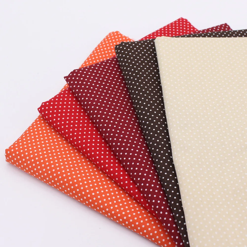 5 шт. &quotМини в красный горошек&quot из хлопчатобумажной ткани жира четверти tissus