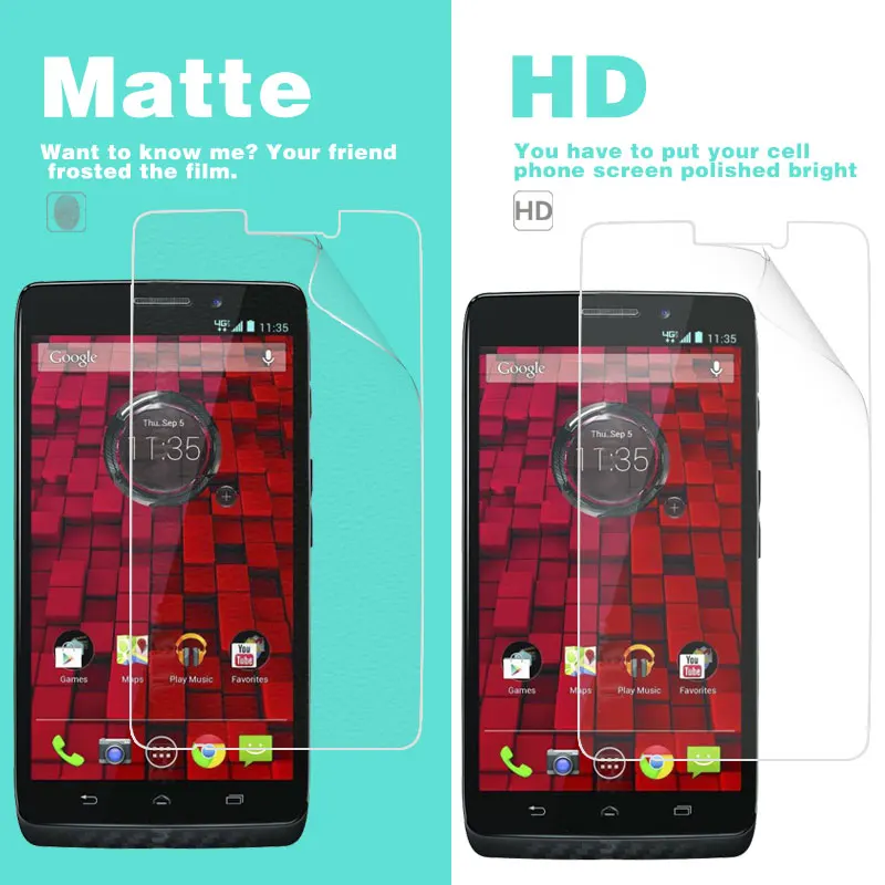 Передний ЖК HD прозрачный глянцевый фильм для MOTO Droid MAXX 2014 5 в Антибликовой матовой
