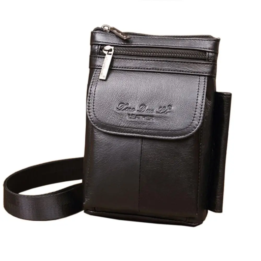 

Men's Vintage Leather Cowhide Hook Belt Buckle Shoulder Messenger Crossbody Fanny Waist Bag Wallet Belt Pouch Bag