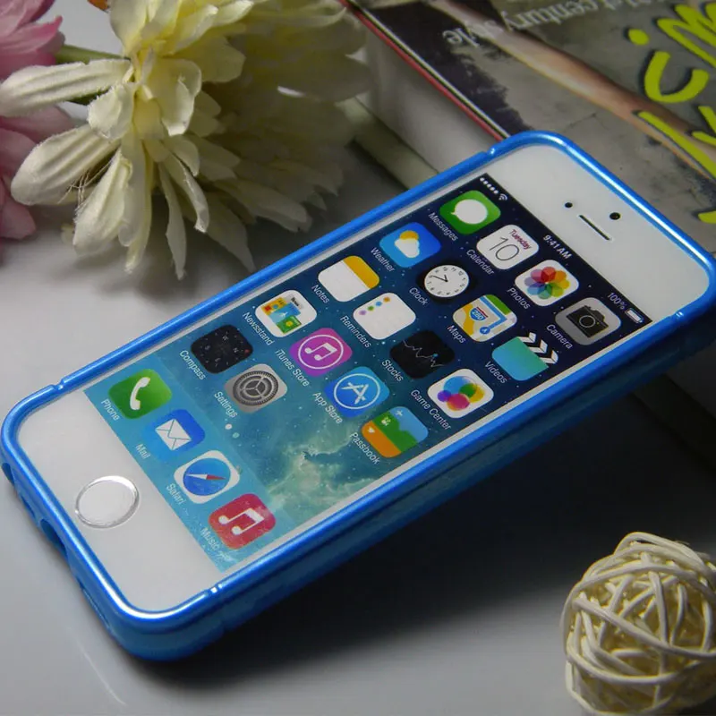 Резиновый мягкий чехол из силикона и ТПУ для iPhone 5 5S 5SE матовая поверхность