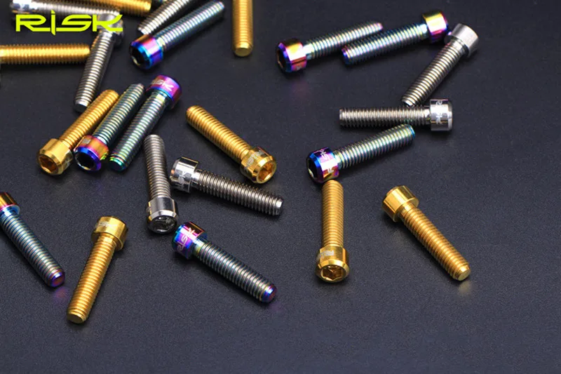 Риск 2 шт./лот M5x25mm велосипед из титанового сплава тормозные рычаги фиксированные Винты Горный велосипед Расширенная ручка Тормозная замковое кольцо фиксированные болты