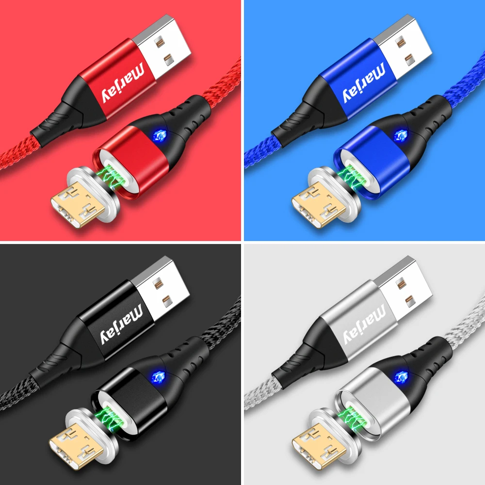 

Marjay Magnetic Micro USB Cable 3A Fast Charging Microusb Charger Cord For Samsung S7 Xiaomi Redmi Tablet Android Phone Micro