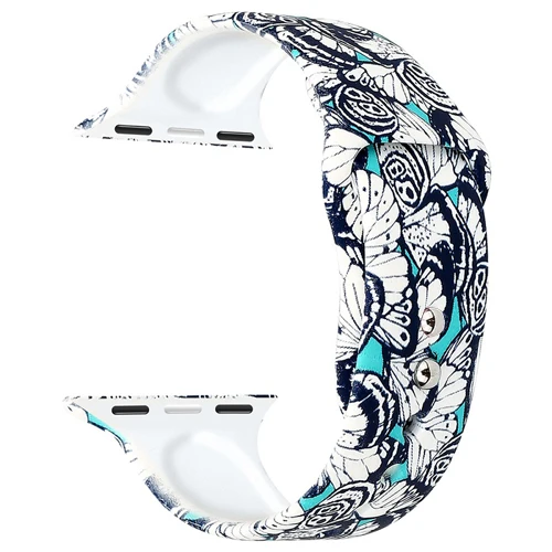 Спортивный ремешок для часов для apple watch band 44 мм, 42 мм, 40 мм, 38 мм, версия для печати силиконовый ремешок для наручных часов iwatch, версия 5/4/3/2/1 браслет аксессуары - Цвет ремешка: 2