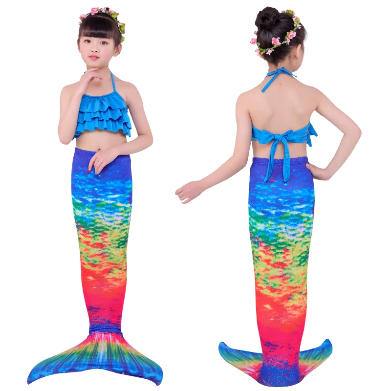 Из двух предметов на Хэллоуин Детский костюм Русалочки для девочки бюстгальтер и