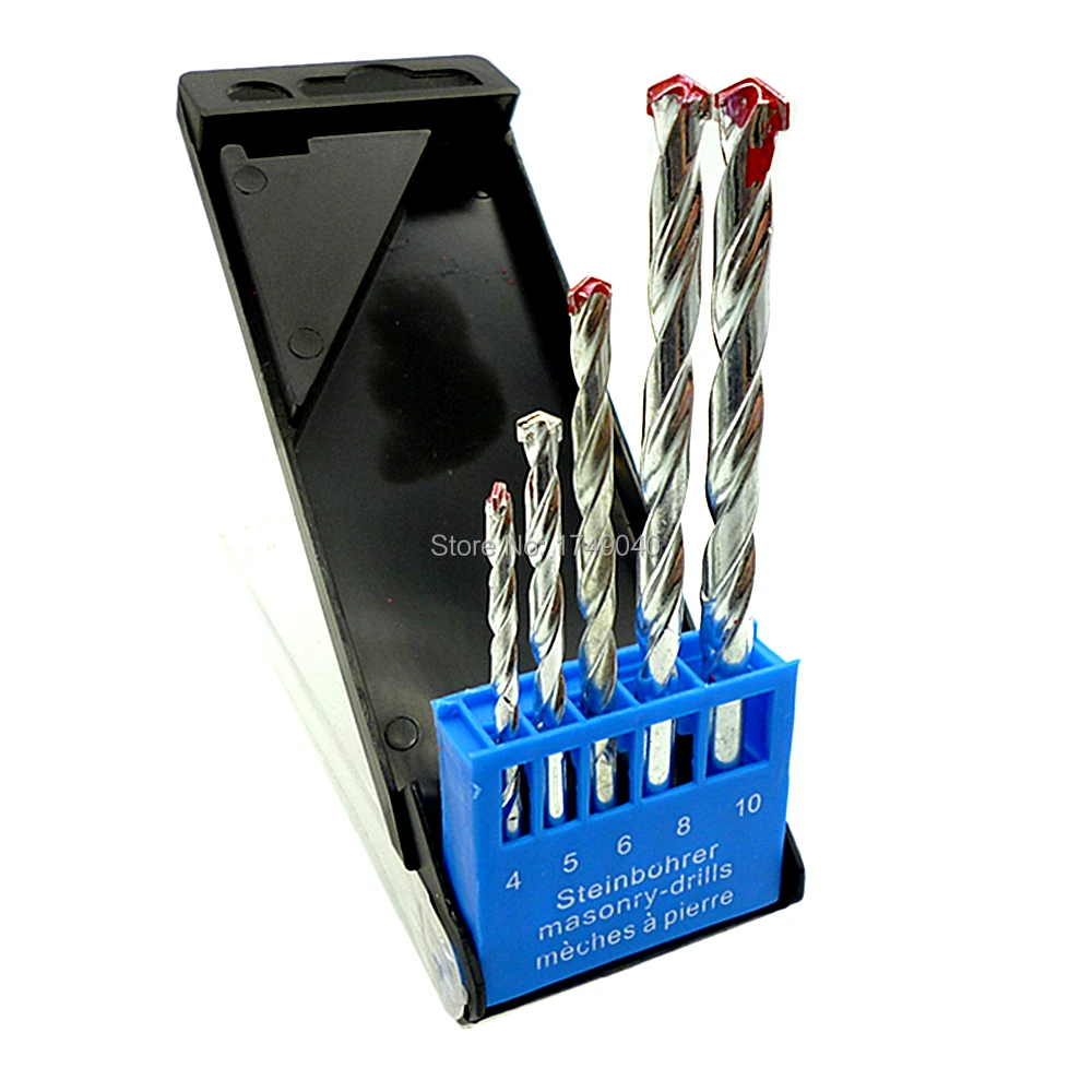 Сверло для кладки Твердосплавный Наконечник 5 шт. набор 4 мм до 10 углеродистая