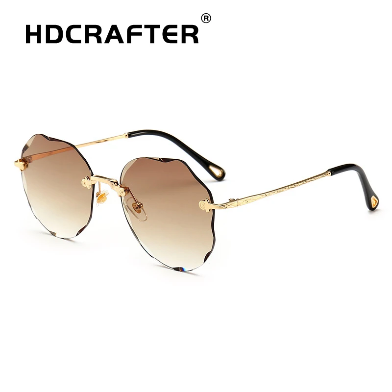 HDCRAFTER женские солнцезащитные очки 2019 Модные без оправы UV400 брендовые