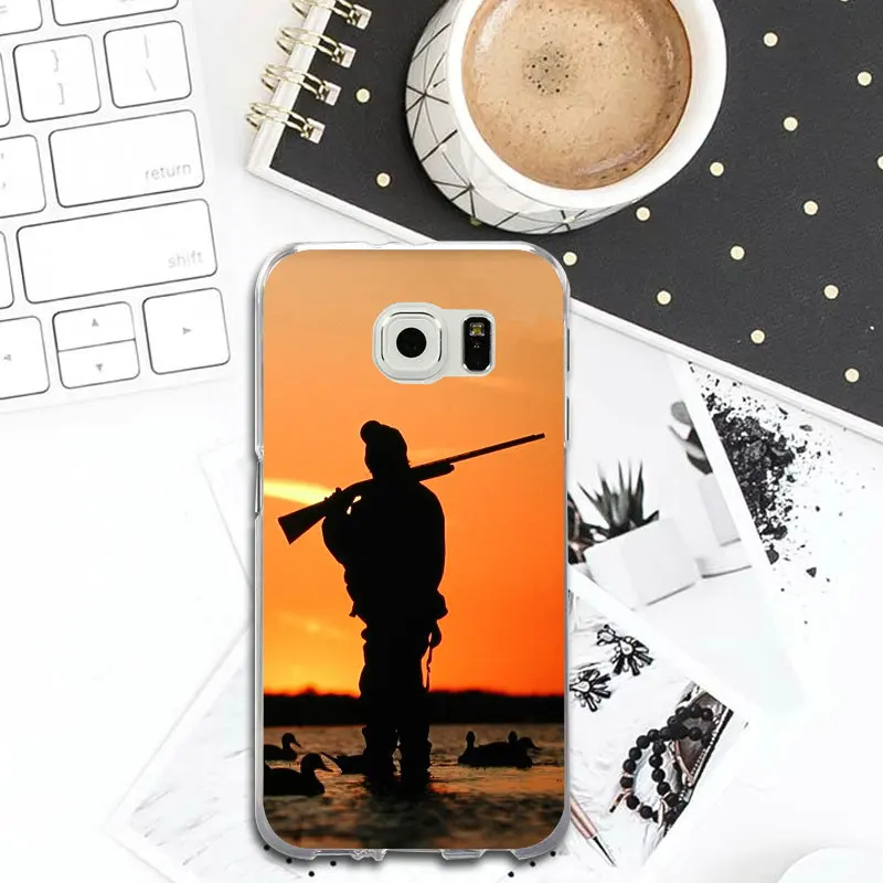 Sunset Duck Hunting Cool Logos Soft Cell Phone Cases Cover for Samsung Galaxy S2 S4 S5 S6 S7 S8 S9 Edge Plus Note 2 3 4 5 8 Bags |