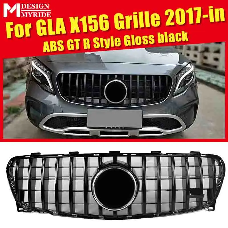 Для MercedesMB GLA X156 Спортивная решетка гриль GTS стиль ABS черный GLA180 200 250 GLA45 вид