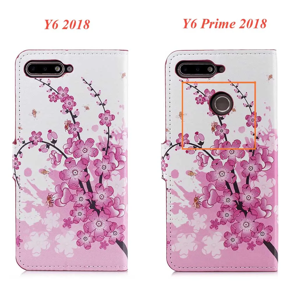 Чехол книжка с откидной крышкой для HUAWEI Y6 2018 16 ГБ 5 7 дюйма ПУ Чехлы Prime Y6Prime (2018) ATU L31