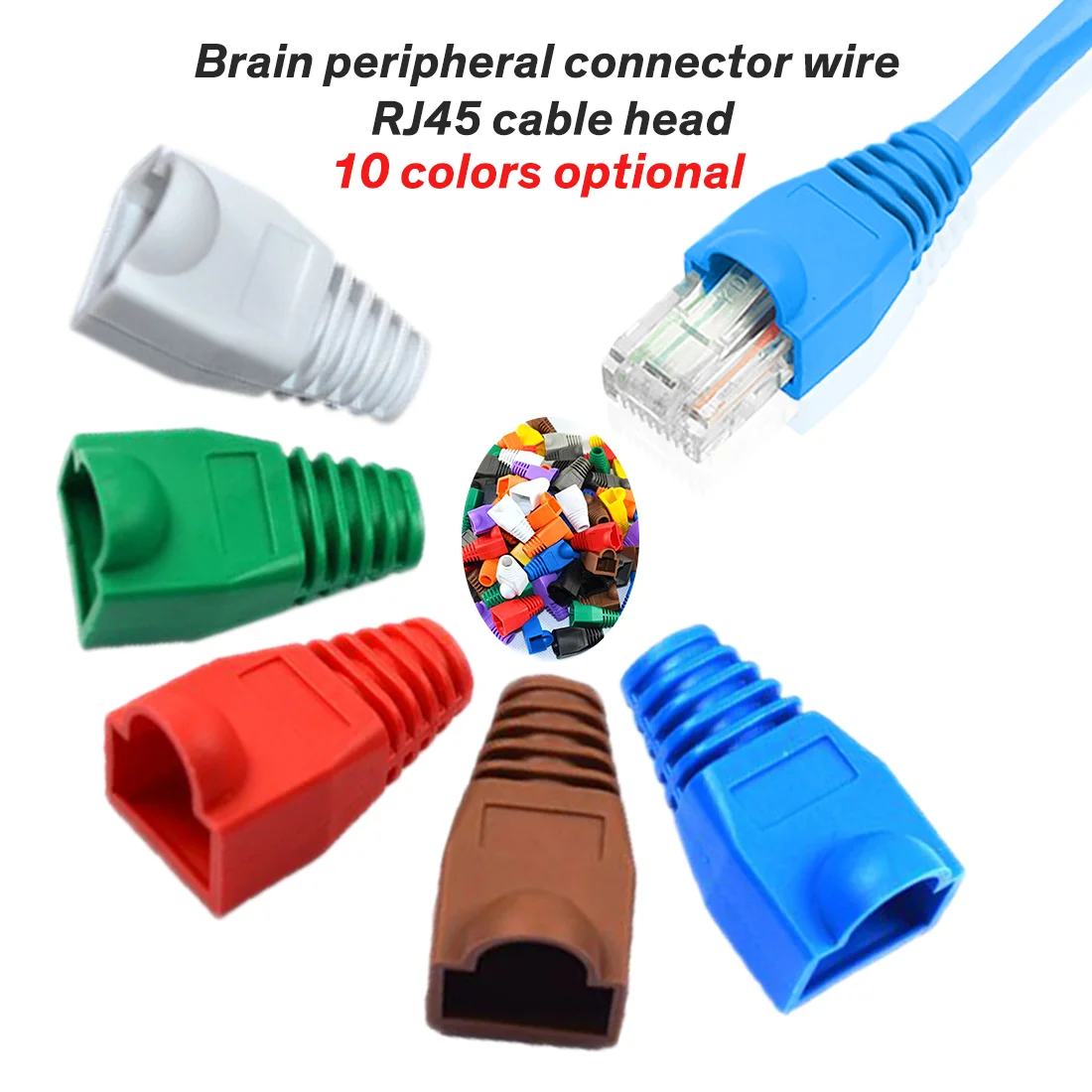 20 шт красочные RJ 45 колпачок адаптера 0 6 мм для сети Ethernet кабельный разъем Вилки RJ45