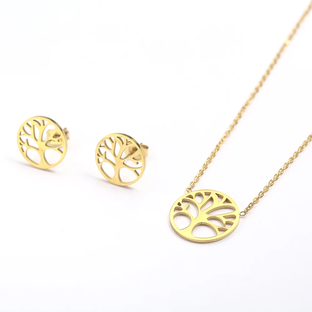 Серьги гвоздики PUN The tree of life аксессуары корейские серьги из нержавеющей стали 2018