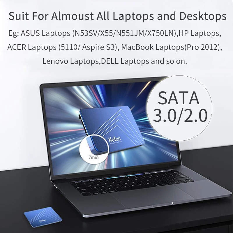 Netac N500S SSD 240 GB 2,5 ''480 GB SSD 120 ГБ 1 ТБ жесткого диска TLC 60 Гб Внутренний твердотельный накопитель 720 ГБ, может использоваться как ноутбук для жесткого диска компьютера