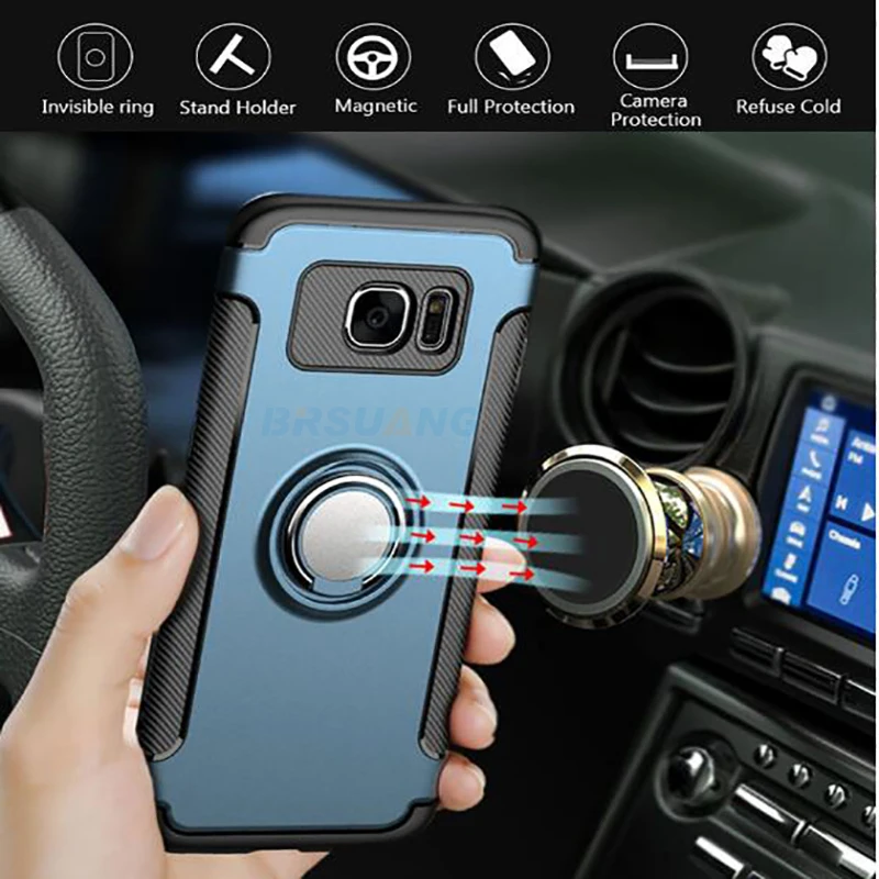 1000 шт/партия BRSUANG Lite Armor гибридный защитный чехол с магнитным кольцом для телефона samsung S10 Lite S10 S9 S8 Plus Note