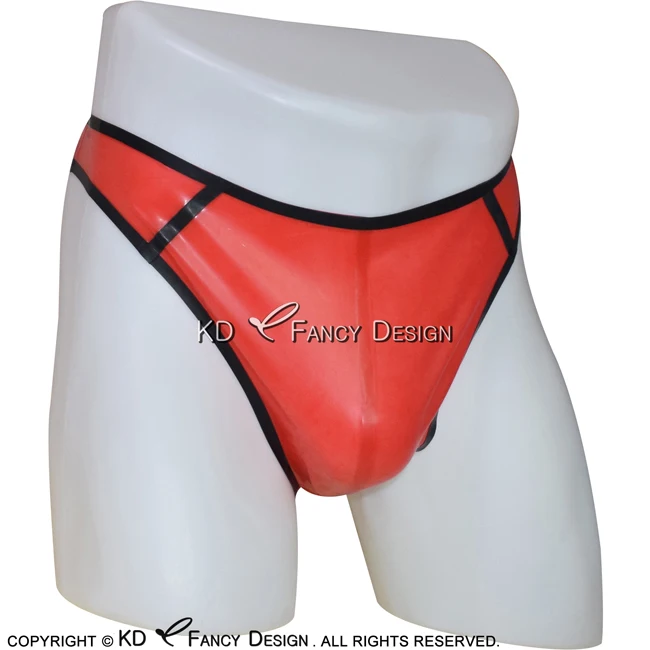 red with black Прозрачные черные с черными сексуальные atex трусы с мешочком Резиновые под брюки нижнее белье штаны трусы DK-0114 - Цвет: red with black