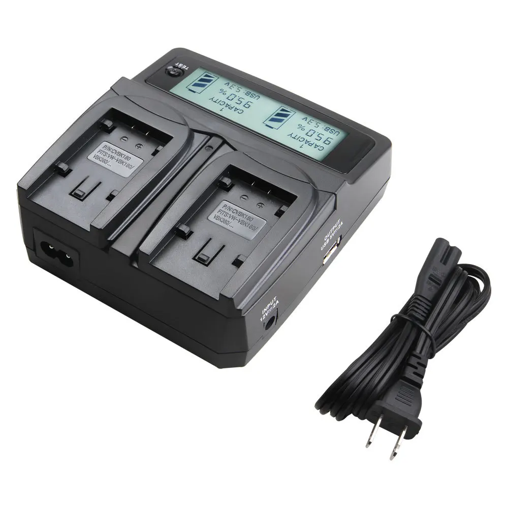 Зарядное устройство для двух аккумуляторов Udoli VW-VBK180 VW VBK180 VBK360 для Panasonic HDC HS60 TM60 SD60 H85 T55 T50 TM90 TMX1 TM40 SD AAA.