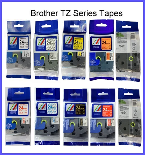 

compatible ptouch label ribbon TZ strong adhesive laminated 24mm black on clear label tapes tz s151 tze s151 tze-s151 tz-s151
