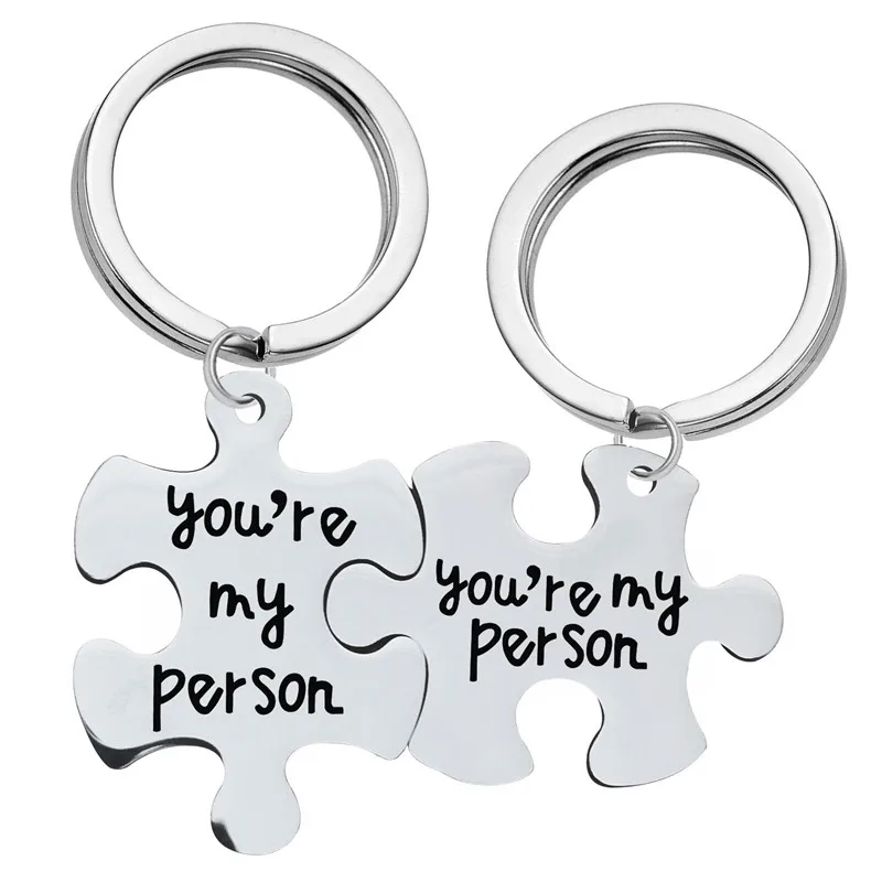 keychain 7 2 шт./компл. буквенная Головоломка "I LOVE YOU" парный брелок для влюбленных BBF брелок держатель любовь сердце лучшие друзья рождественские подарки - Цвет: keychain 7