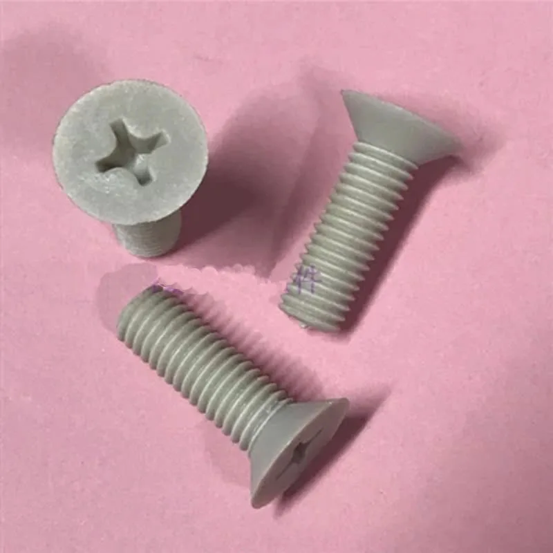 

10pcs M4 PPS material Cross countersunk head plastic screws Flat heads Phillips screw Polyphenylene sulfide bolt 10-25mm Length