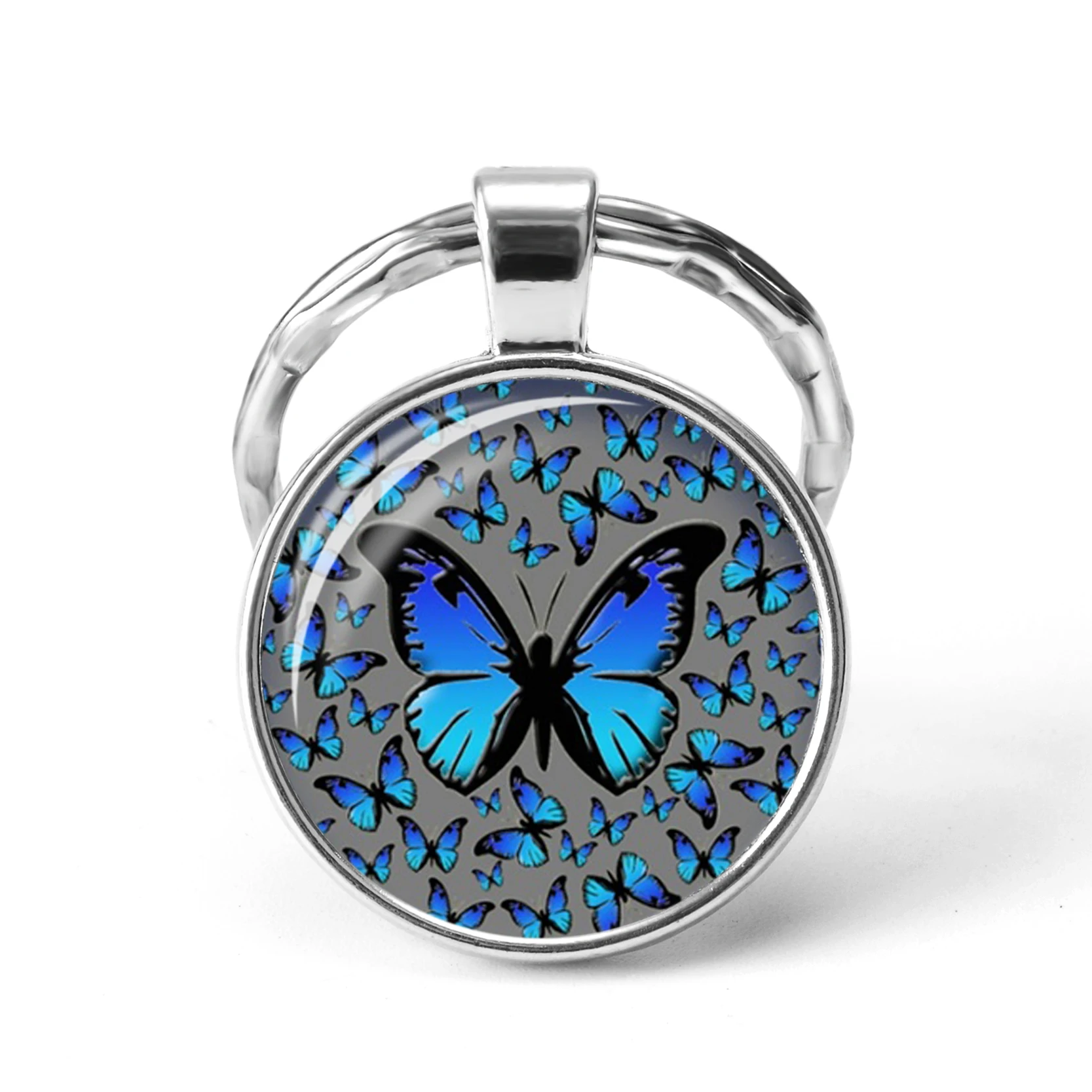 Новинка 2019 модный брелок для ключей с изображением голубой бабочки