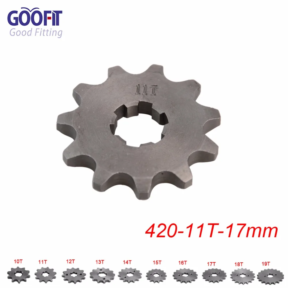 GOOFIT 420 10-19 зуб 17 мм ID двигатель передние звездочки для 50cc 70cc 90cc 110cc скутер мотоцикл велосипед ATV Quad Go Kart мопед