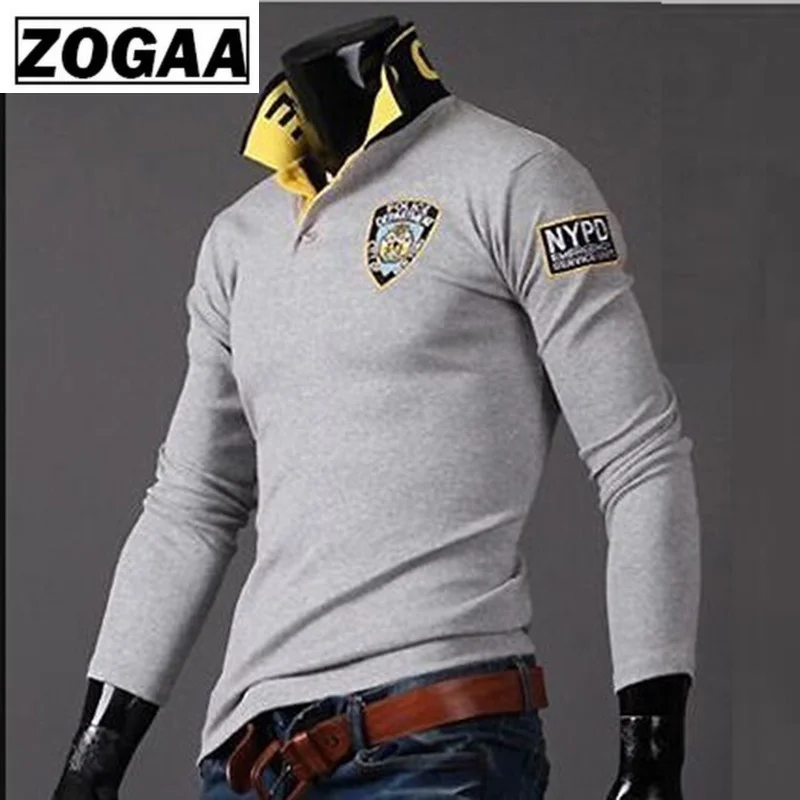 Мужская футболка поло Zogaa тонкая Повседневная рубашка с отложным воротником и