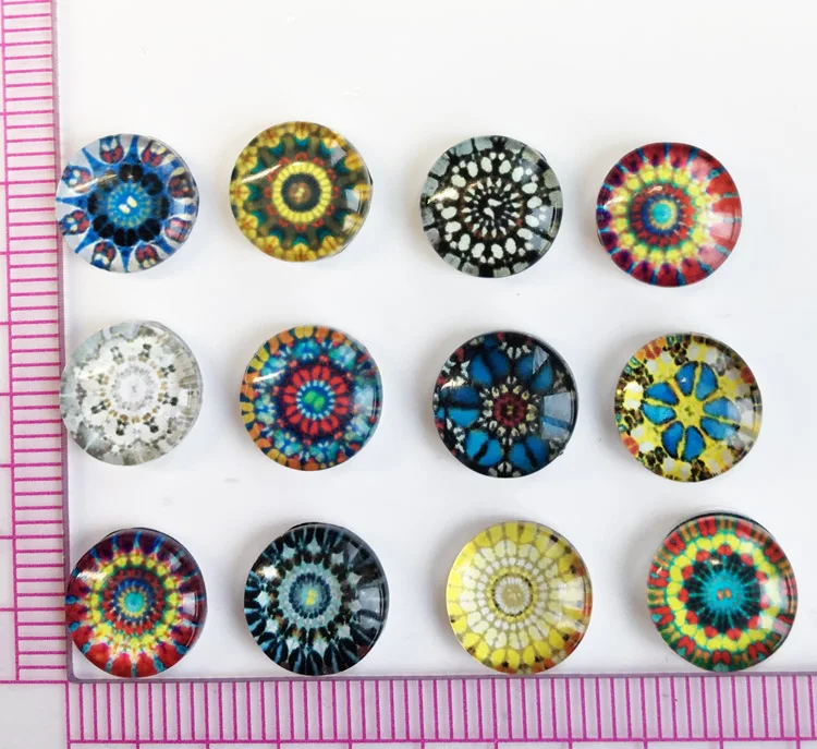Оптовая продажа 10 шт. смешанных стилей эмалевые декоративные узоры стеклянные