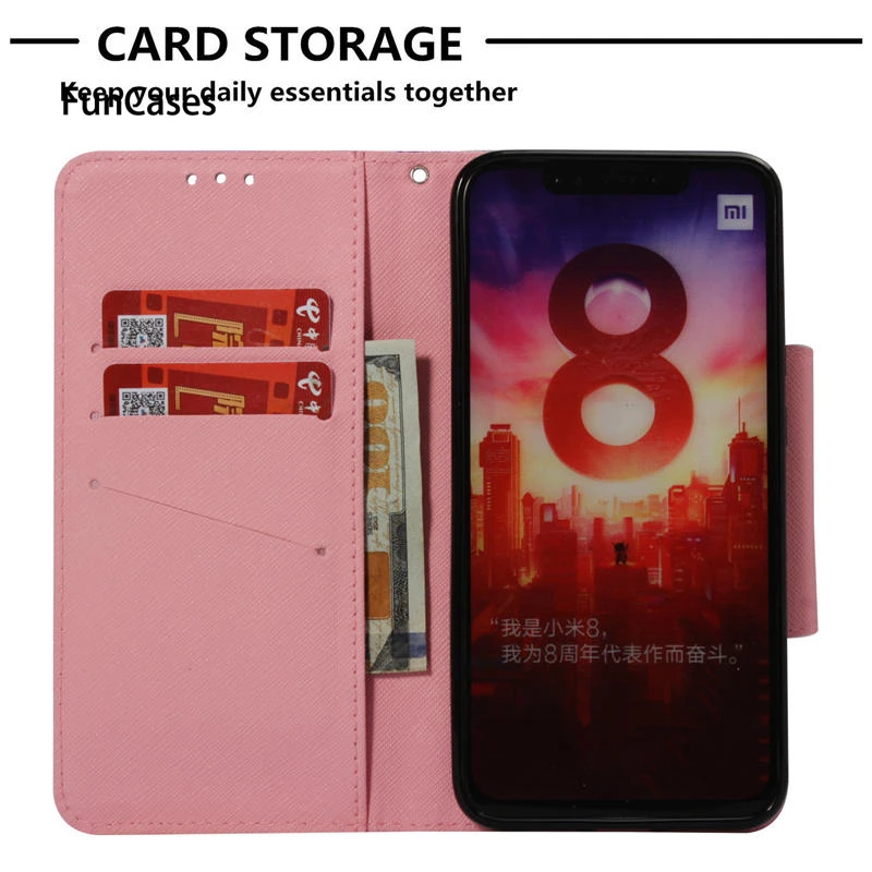 Чехол для телефона с большой магнитной кнопкой Xiaomi Mi 8 Dual SIM 2018 из искусственной