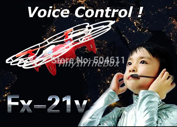 Новое поступление Fineco FX-21V 6-axis 4CH 360 сальто голосовое управление 2.4 ГГц управления