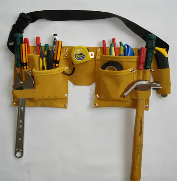 Двойной кожаный чехол для инструментов держатель ремня электрик строительство