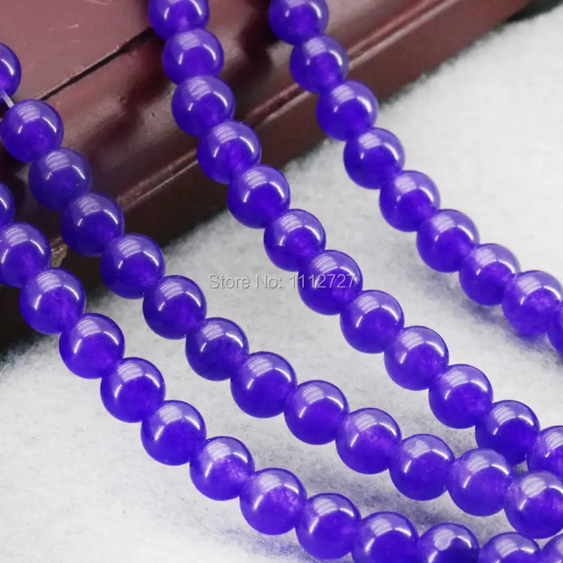 

6mm Dark-Purple Chalcedony Clarity Beads Round DIY Beads Natural Stone 15inch Fashion Jewelry Making Design Women Girls Gifts