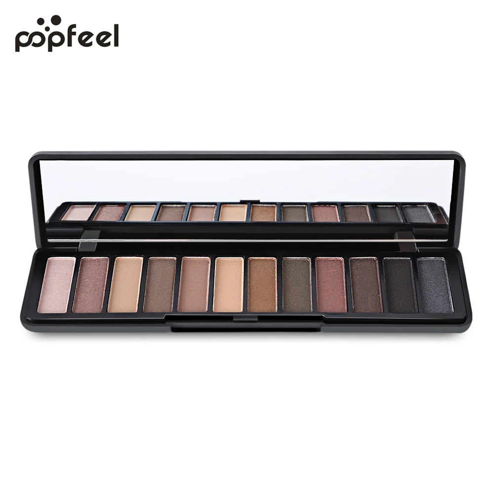 01 POPFEEL матовые тени для век Палитра телесный 12 цветов maquillage paleta de sombra Новое поступление Красота Женщины подарок дымчатый/теплый цвет - Цвет: 01