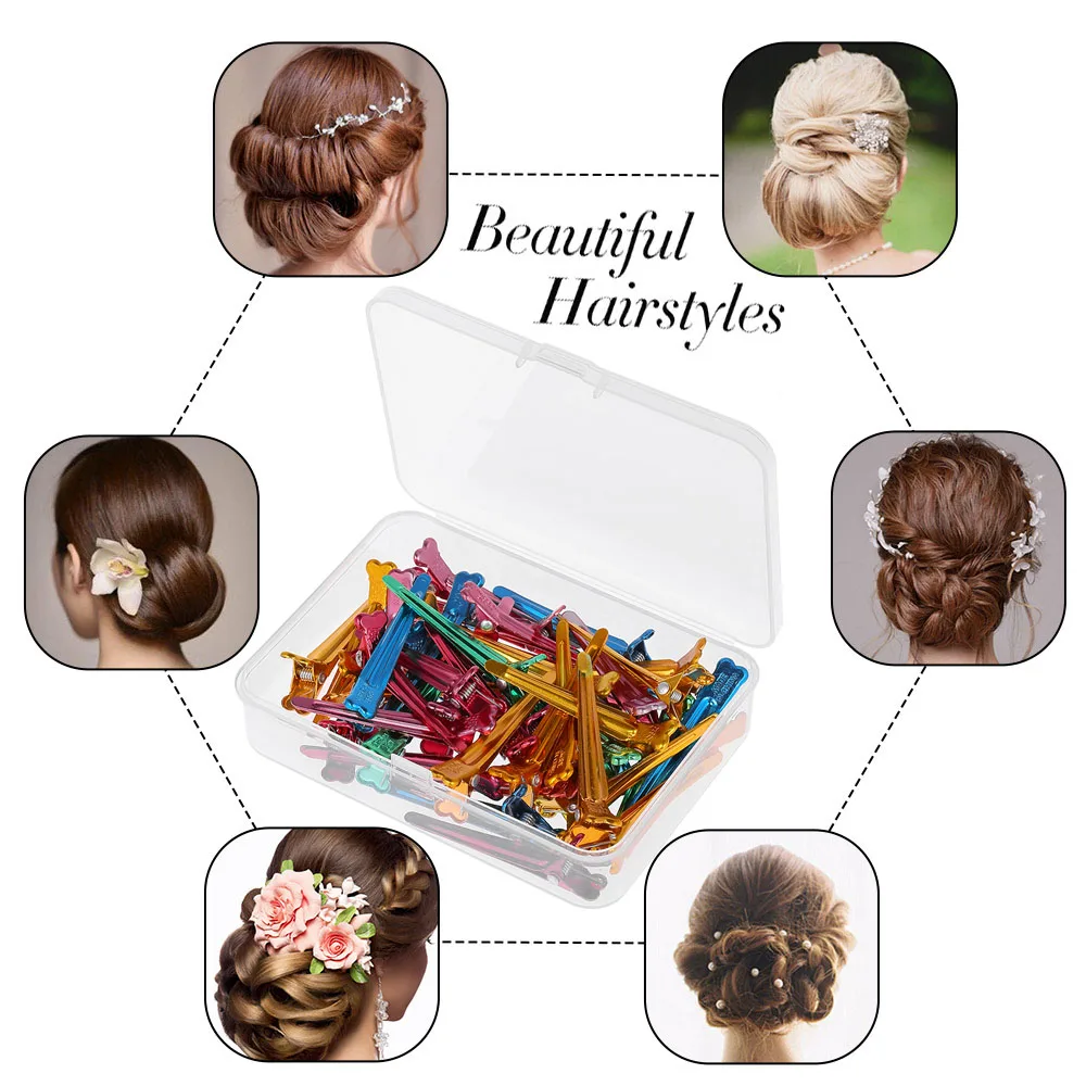 50 шт. красочные плоские заколки для волос стальной зубчик Аллигатор заколка