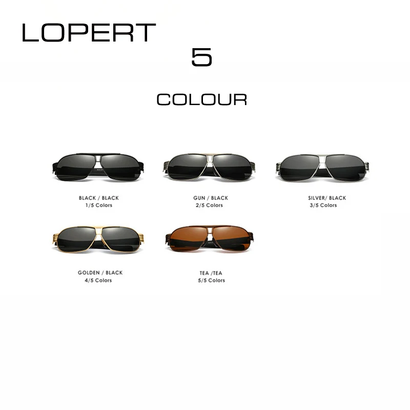 LOPERT роскошные брендовые солнцезащитные очки для мужчин поляризационные модные
