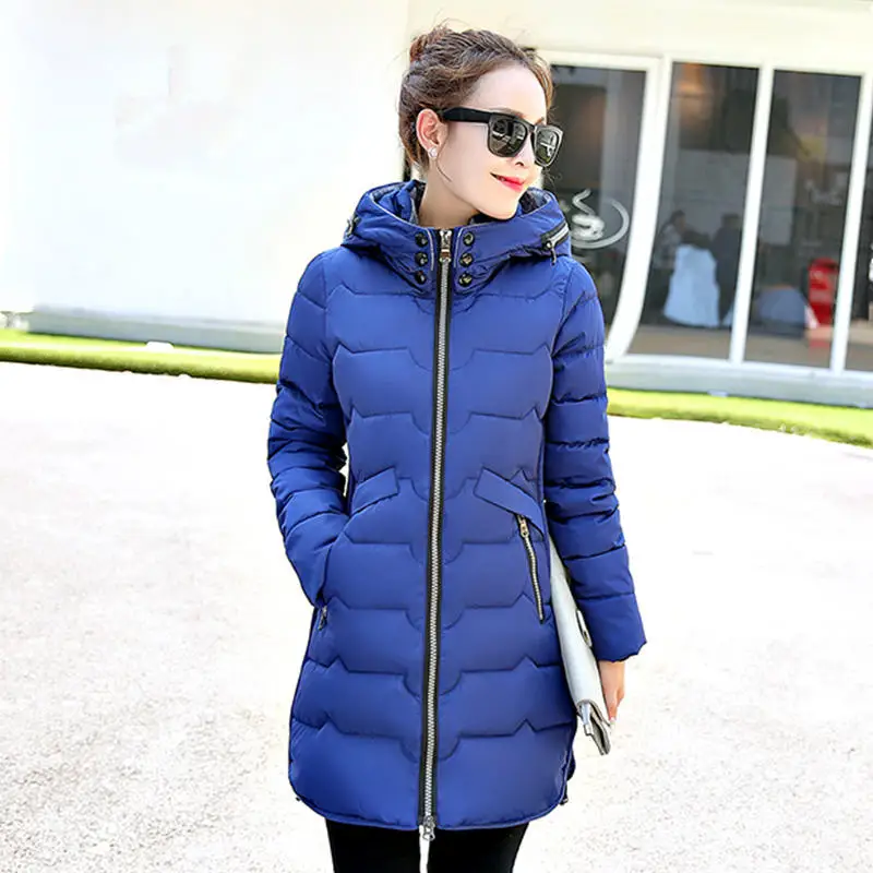 denim blue Женская зимняя куртка размера плюс 6XL 7XL, хлопковое зимнее пальто с капюшоном, женские куртки, длинная парка, теплое Женское пальто C5030 - Цвет: denim blue