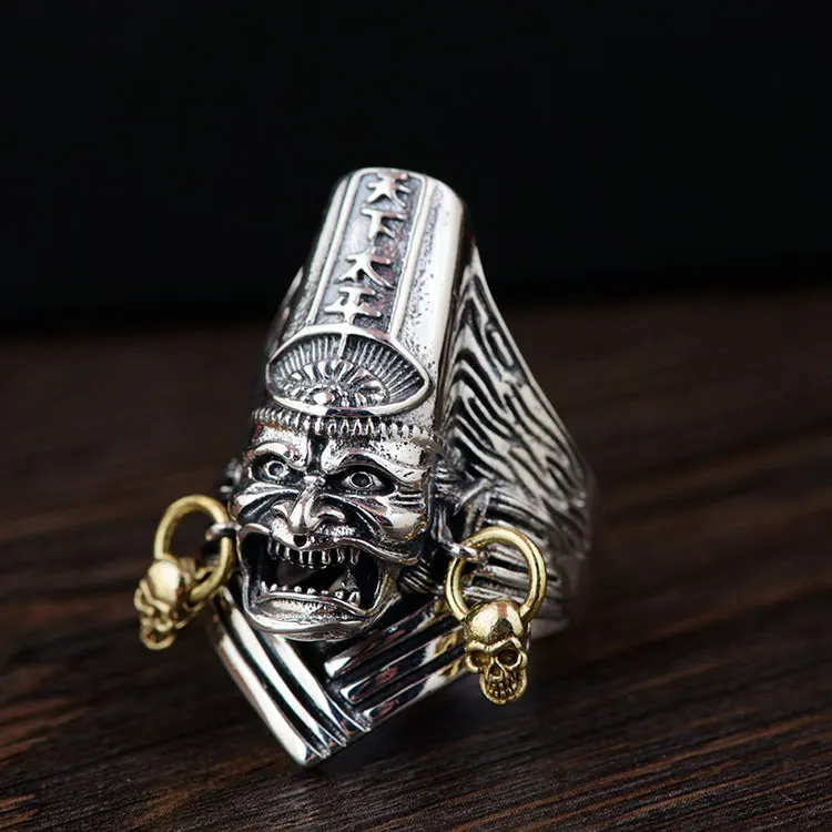 FNJ 925 Серебряное кольцо с черепом, новая мода, скелет,, Чистое Серебро S925 пробы, тайское серебро, кольца для мужчин, ювелирное изделие, регулируемый размер