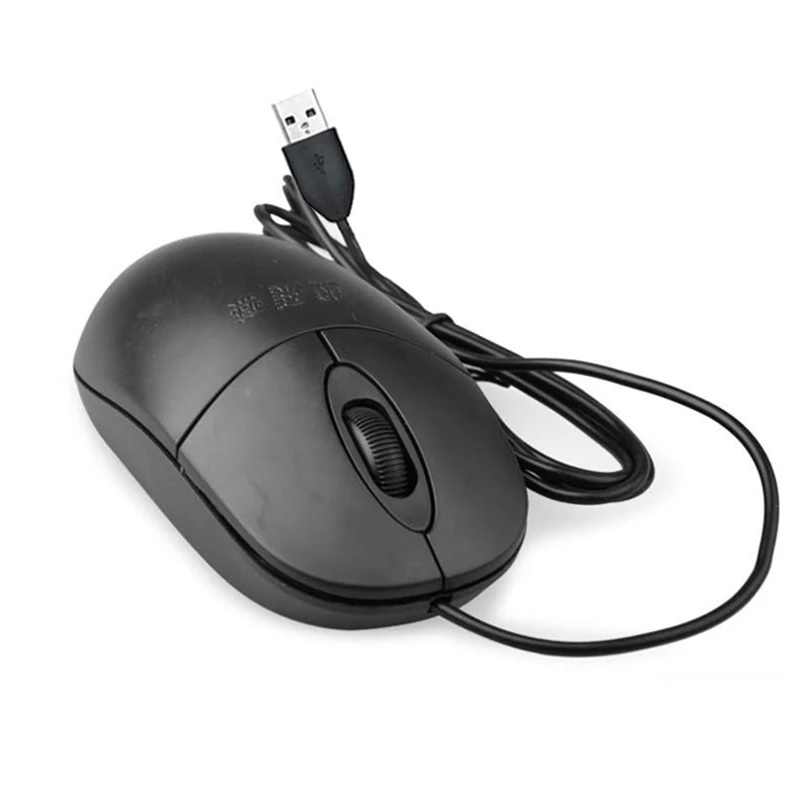 Черная проводная USB мышь с 3 кнопками 1000 DPI оптическая прокруткой для ноутбука